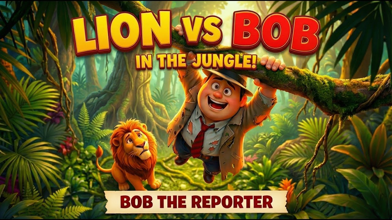 Bob the Reporter in the Jungle 🦁 | Funny Lion Chase Cartoon for Kids