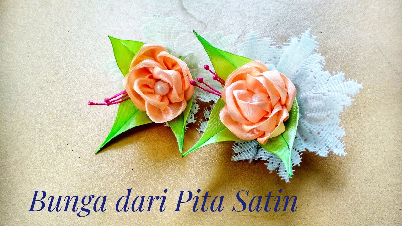  Tutorial  Membuat Bunga Rose dari Pita  Satin  YouTube