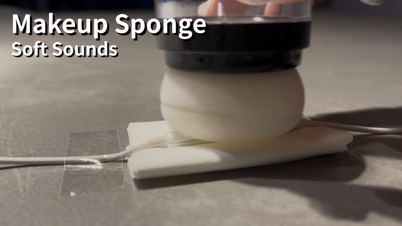Earphone Mic × Makeup Sponge ASMR (Soft Tapping Sounds)