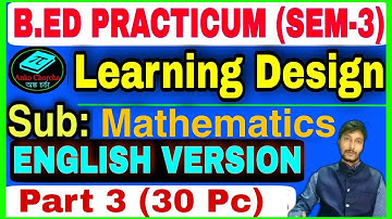 Learning Design on Mathematics  Part 3 (English Version) for B.Ed 3rd Semester Students