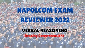 NAPOLCOM REVIEWER 2022 IVERBAL REASONING I READING COMPREHENSION