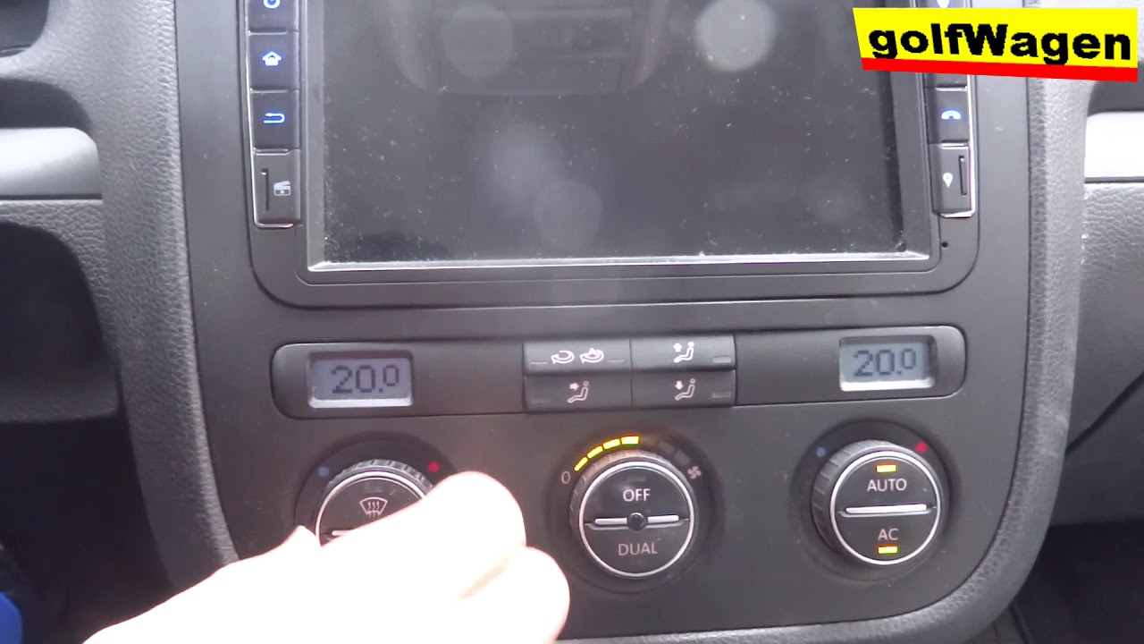 VW Golf 5, 2 zone climatronic SYNC ON/OFF - YouTube