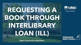 Requesting a Book through Interlibrary Loan (ILL)