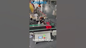 Semi automatic flat bottle top plane labeling machine #fillingcappinglabeling #labelingmachine