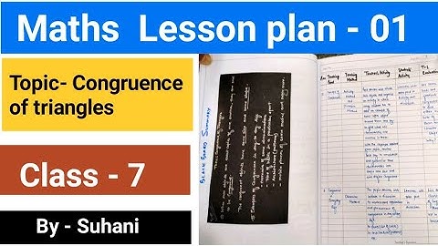 Maths Lesson plan | Congruence of triangles | Class 7 maths lesson plan | B.Ed lesson plans