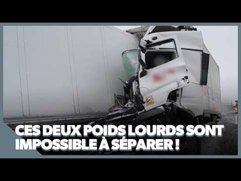 L'impact a soudé ces poids lourds entre eux !
