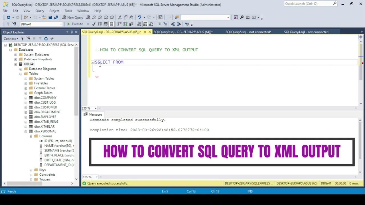 How to convert sql query to XML output in SQL - YouTube