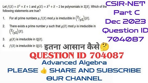 CSIR NET Mathematics December 2023 paper solution |Question id 704087 |QID 704087 @MathsLover2023