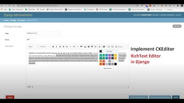 How To Add Rich Text Editor or CKEditor in Django Admin Area [Updated 2020]