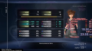 Kingdom Hearts 3 Remind crit lvl1 Data Org Speedrun any% Former World Record (18:35 loadless)