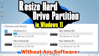 How to Resize Partition / Shrink & Extend Drive Partition in Windows 11 PC or Laptop