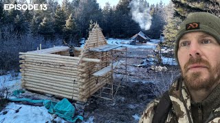 Winter Log Cabin Build on OffGrid Homestead |EP13|