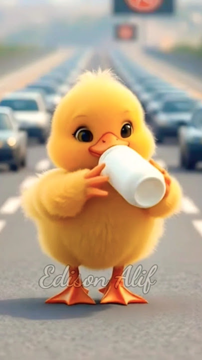 🟢 Bebek joget di tengah Jalan raya//Bebek Lucu #shorts 44