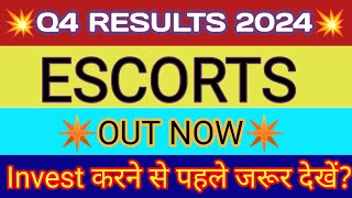 Escort Q4 Results 2024 Escort Results Escort Share Latest News Today Escort Stock Analysis