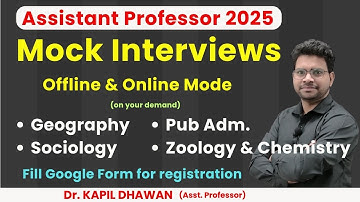 Online & Offline Mode, Mock Interviews, Assistant Professor , Fill Our Google Form, Dr. KAPIL DHAWAN