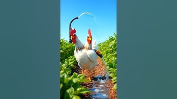 "Chicken Becomes a Farmer | Funny Watering Scene in the Field!" #creepyanimation #spooky #shorts