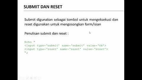 Form dan Interaksi User pada Bahasa Pemrograman PHP