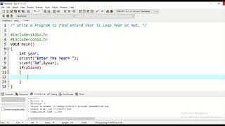 Write a Program to find entered year is leap year or not in C Programming