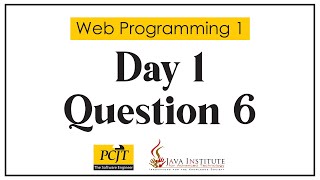 Web Practical Question Set | Day 01 | Question 06 | Kusal Adithya | Java Institute