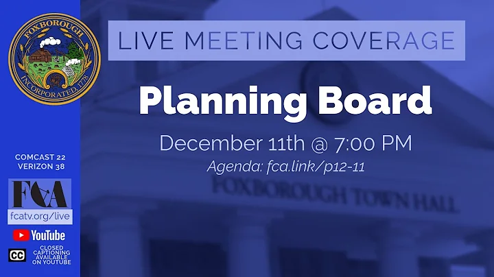 Foxborough Planning Board Meeting 12/11/25