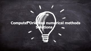 Computer Oriented Numerical Methods | Internal2_Q5