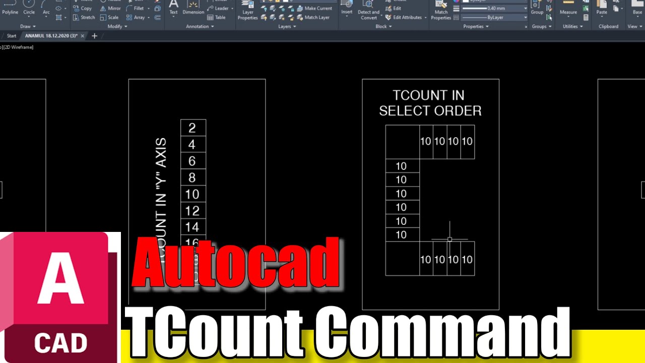 Tcount Command in autocad Bangla | Autocad | Bangla - YouTube