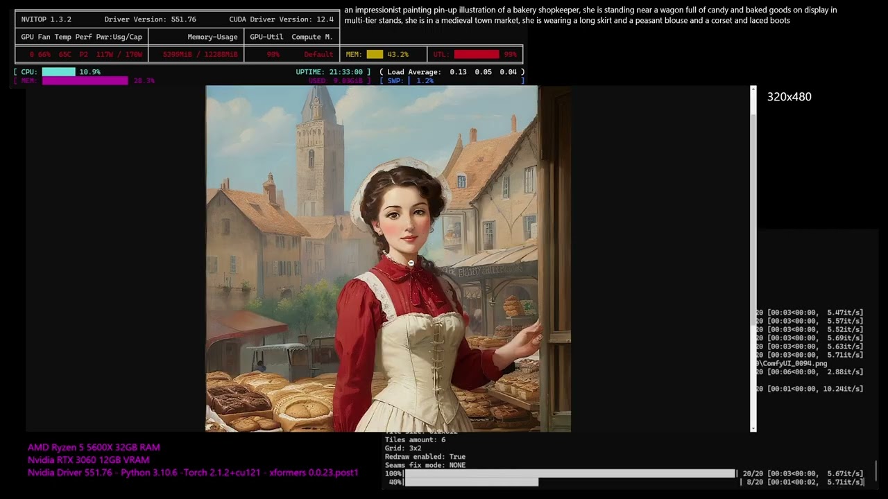 Stable Diffusion 3060 Benchmark - ComfyUI