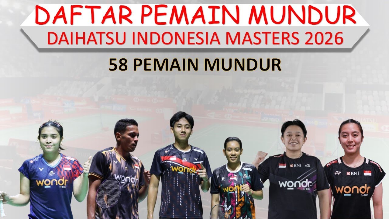 Daftar Pemain Mundur Daihatsu Indonesia Masters 2026 │ 58 Pemain Mundur