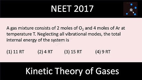 A gas mixture consists of 2 moles of O2 and 4 moles of Ar at temperature T. Total internal energy =