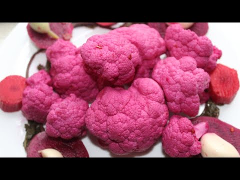 ყვავილოვანი კომბოსტოს მწნილი ჭარხლით მარტივი რეცეპტი (Рассол из цветной капусты)