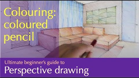 Perspective Drawing : Colouring: A living room with coloured pencil rendering 09... #shorts