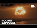 Blue Origin rocket explodes on launch pad during engine-firing test