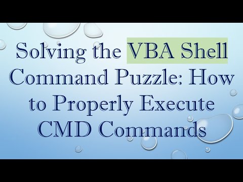 Solving the VBA Shell Command Puzzle: How to Properly Execute CMD Commands