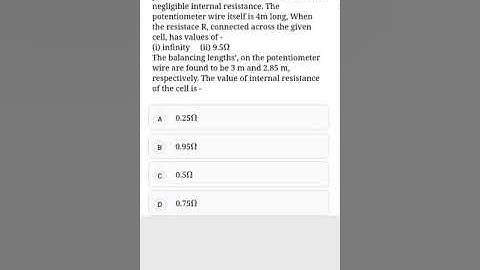 A potentiometer circuit has been setup for finding internal resistance of a given cell