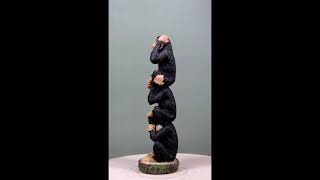 Ebros Stacked See Hear Speak No Evil Monkeys Three Wise Apes Of The Jungle Figurine 8"