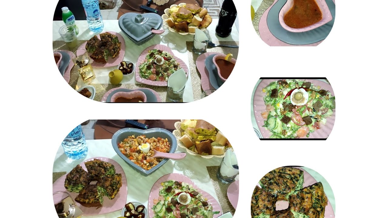 طاولة أول يوم في رمضان 🌙 شربة شعير..طاجين سبناخ..كفتاجي بالكبدة..سلاطة♥️