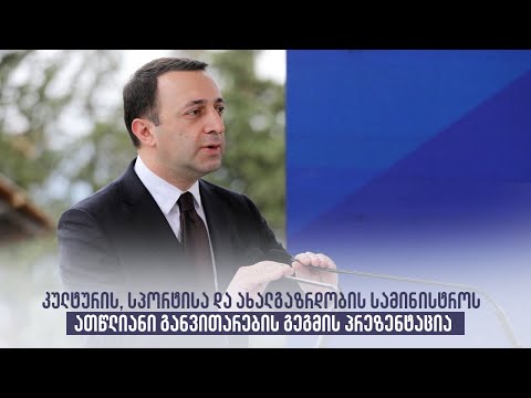 კულტურის, სპორტისა და ახალგაზრდობის სამინისტროს ათწლიანი განვითარების გეგმის პრეზენტაცია