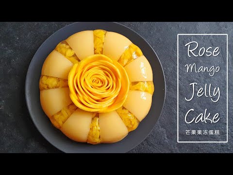 美丽的芒果燕菜果冻蛋糕-beautiful-&-delicious-mango-jelly-cake-#littleduckkitchen