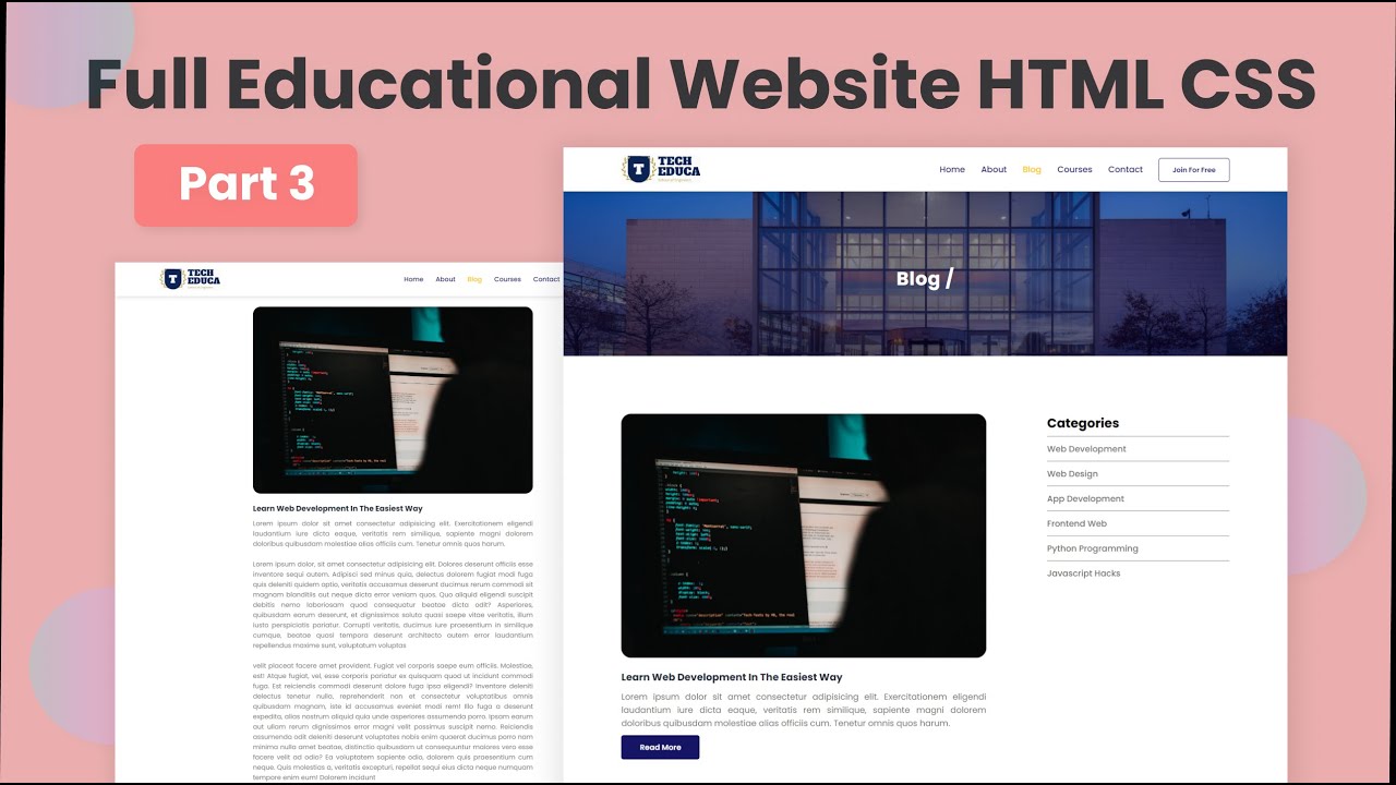 Build A Responsive Website With HTML & CSS | How To Make Responsive Website HTML CSS  | Part 3