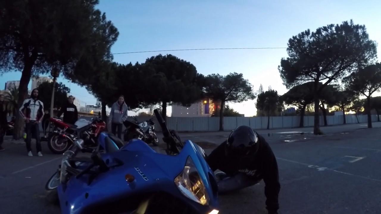 wheelie trick bike Motorcyclist Falls During Wheelie Trick