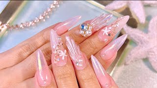 【Nail/ネイル】Mermaid Decoration Nail! マーメイドネイル制作風景は本編に♡