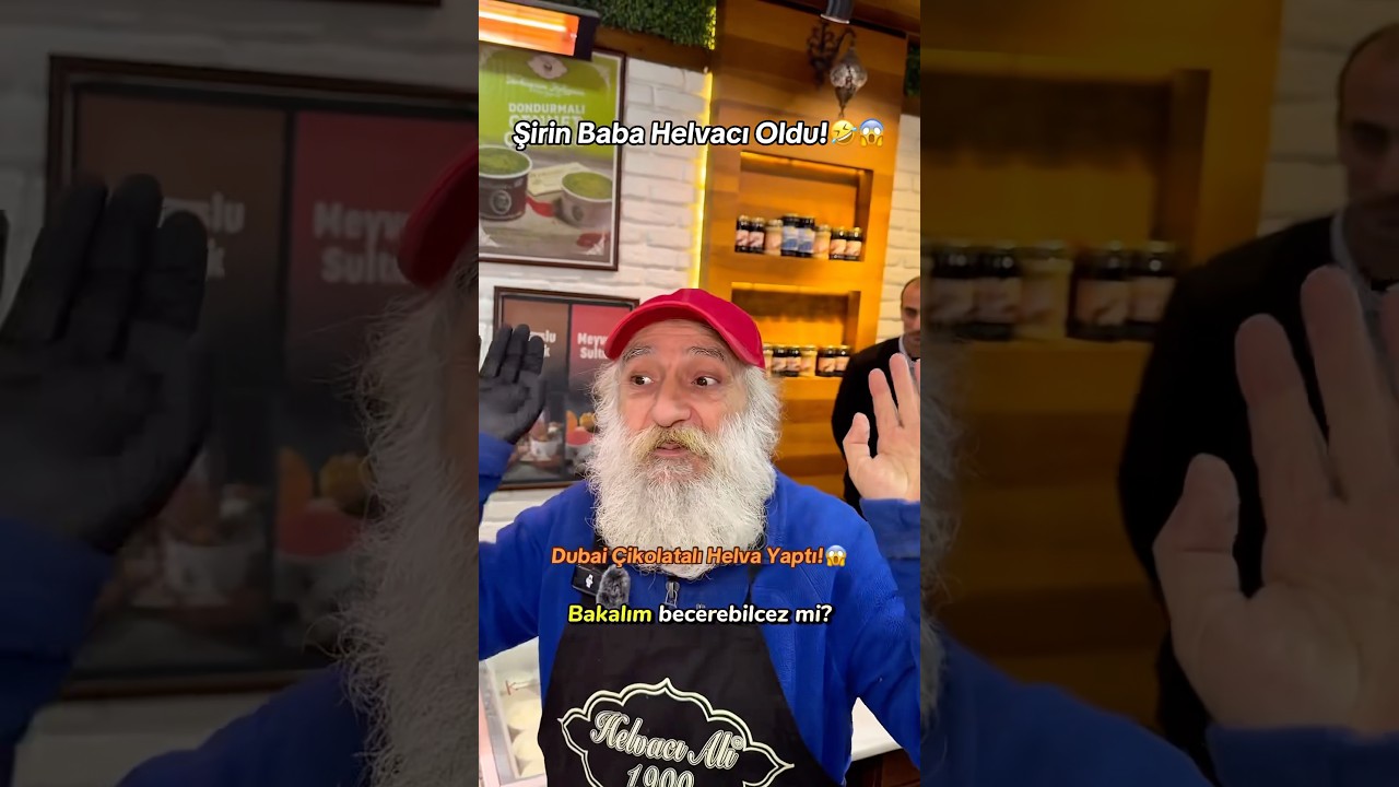 Şirin Baba Helvacı Oldu!🤣 Dubai Çikolatalı Helva Yaptı!😱 #yemek #tarif #delicious #food