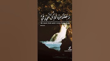 وَجَعَلْنَا مِنَ الْمَاءِ كُلَّ شَيْءٍ حَيٍّ﴾ سورة الأنبياء الآية: 30