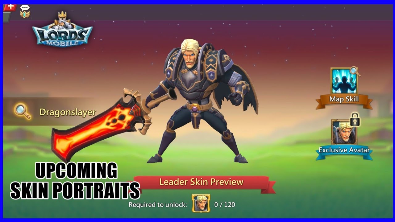 Lords mobile New Leader Skin Portraits DragonSlayer