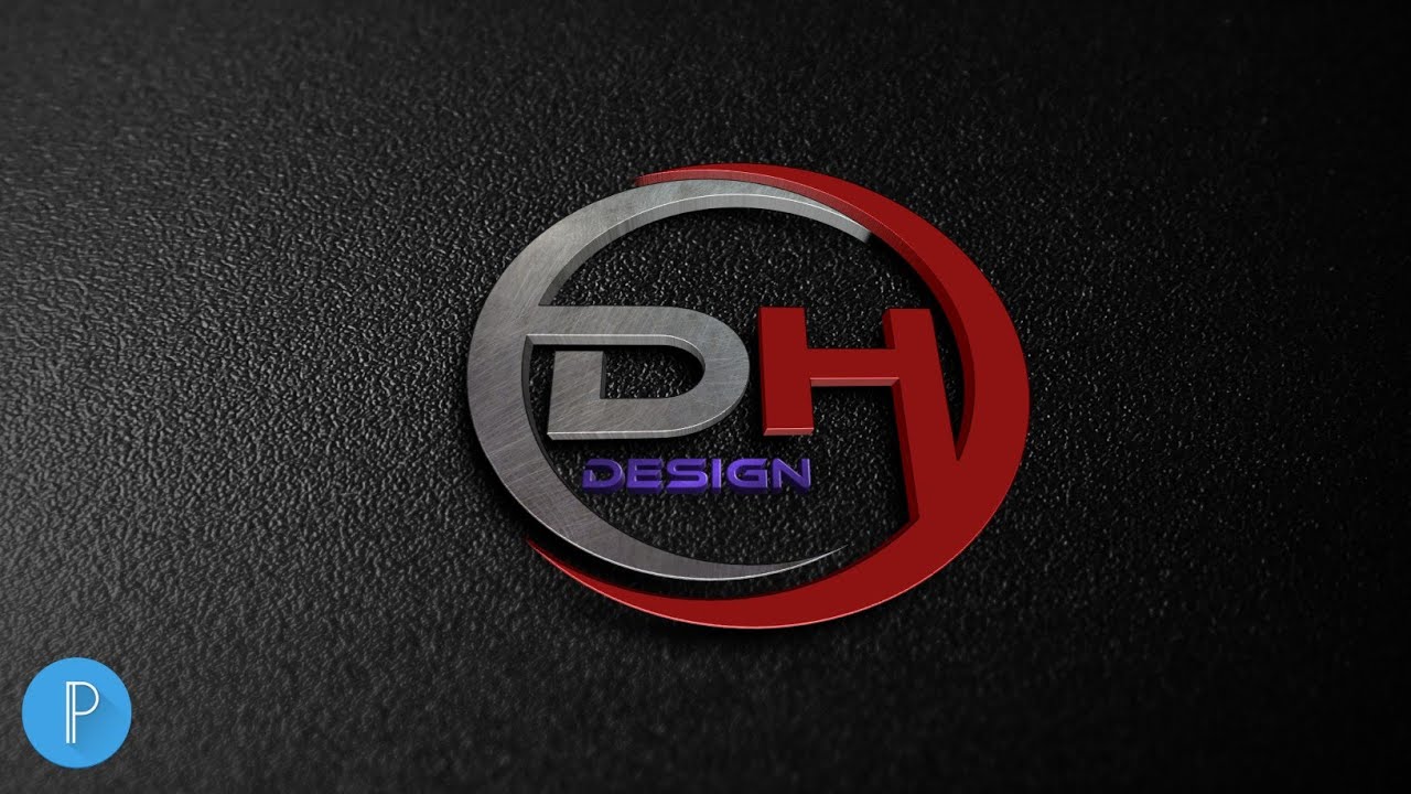 DH" 3D Professional logo design on android mobile, Pixellab tutorial [ASRAFUL ART]
