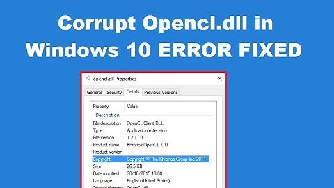 How to fix corrupt Opencl.dll in Windows 10