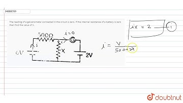 The reading of a galvanometer connected in the circuit is zero. If the internal resistance of a