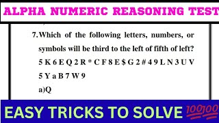 ALPHA NUMERIC REASONING _ TEST SERIES EASY TRICKS 💯💯❤️