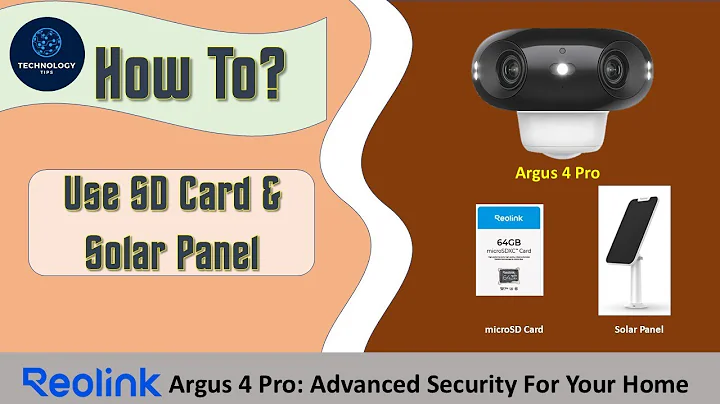 Reolink Argus 4 Pro 4K WiFi6  Camera : Use SD Card & Solar panel