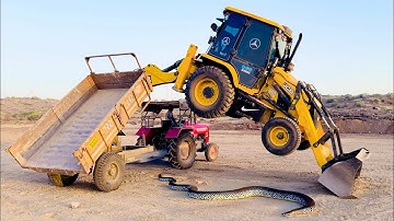 JCB 3DX Backhoe Machine And Tractor Stunts in Farm | JCB Machine | JCB Video |